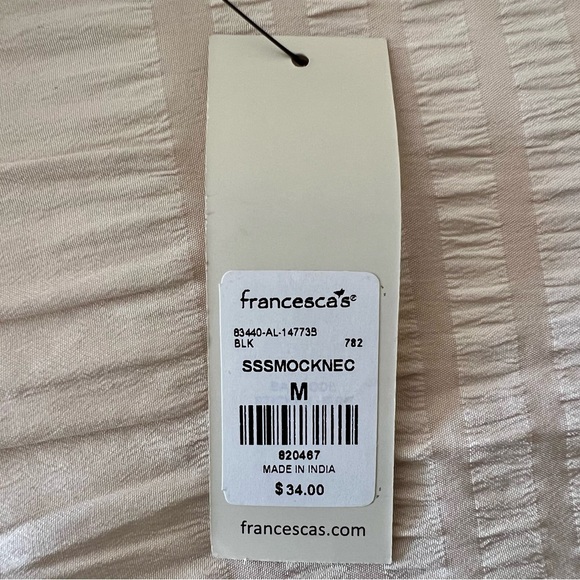 Francesca's Floral Smock Neck Flutter Sleeve Blouse Black/Red - Picture 11 of 11